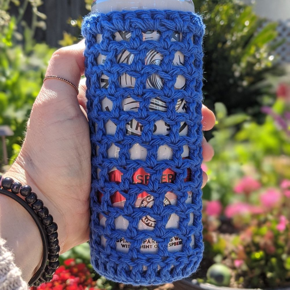 Royal Blue White Claw Koozie